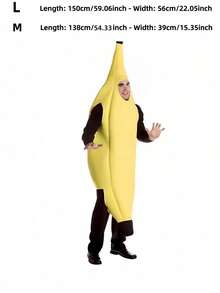 1pc/Set Halloween Giant Banana Costume, Party Performance Giant Banana Role Play Outfit, Game Server Cosplay Costume - Multicolor - View 7