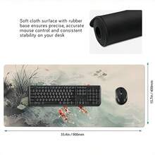 Ink Koi Serenity Mouse Pad Gamer Printon Demand Mousepad XXL Playmat Natural Rubber Non-Slip Soft Carpet Computer Mouse Mats - View 5