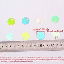 140pcs 20mm Large Hole Flat Round Holographic Sequin Loose Sequins For Handmade Crafts, Art, Jewelry Making, Sewing, Embroidery, Party Decoration - 20 Grams - View 2