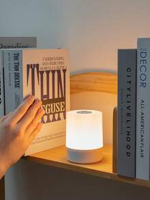 LED Touch Night Light USB Rechargeable Desk Lamp With Switch 3 Color Adjustable Bedside Night Light Bedroom Decor Lamp - White - View 5