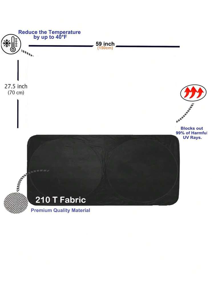 1pc Cute & Funny Panda Car Sun Visor, Interesting Car Accessory Suitable For Lovely Ladies, Made Of Polyester Fiber, Car Interior UV Protection Sunshade, Easy To Install, Fits Various Car Models, Has Heat Insulation And Privacy Protection Function, Keeps Your Car Cool, Foldable For Easy Storage - Multicolor - View 7
