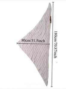 1pc Fashion Solid Color Triangle Cape Shawl With Leather Buckle, Warm Diagonal Stripe Cloak For Spring And Autumn - Multicolor - View 6