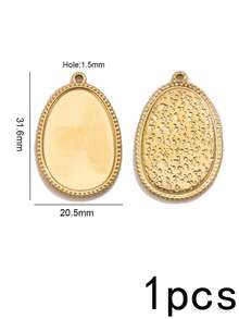 1pc Organic Textured Stainless Steel Charms For Jewelry Making, 18K Gold Plated Irregular Blank Pendant For DIY Necklace Bracelet Making - Pendants - View 10