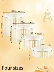 Foldable Cylindrical Tabletop Display Stand, Elegant White Paper Tube Display Rack For Wedding, Birthday Party & Mall Window Decoration - Multicolor - View 12