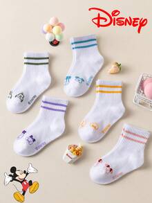 10/5/1 Pair Disney Cartoon Character Mid-Calf Socks For Kids, Christmas Socks, Student Daily Wear, Back To School - Multicolor - View 8