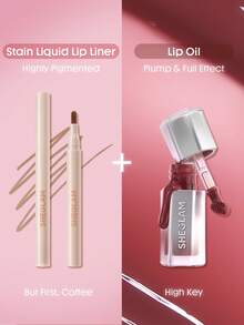SHEGLAM [2Pcs] Glass Lock Air Gloss & Lip Liner Stain Bundle Set - 505 But First,Coffee+High Key - View 2