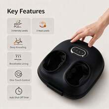 LUYAO Household Constant Temperature Foot Massage Machine, Multi-Mode Kneading & Squeezing Combination, 3-Level Adjustable Temperature, Auto Shut-Off Timer, Daily Home Foot Care Tool - Black - View 5