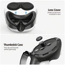 5 Packs Silicone Cover Set Compatible With Quest 3/Quest 3S: Controller Grips Cover - Facial Interface Cover - Protective Lens Cover - VR Shell Cove,The Best Choice For Christmas - Multicolor - View 7