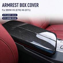 1 Set Carbon Pattern Center Console Armrest Lid Cover, Anti-Scratch Interior Trim Protection For BMW X5 X6 E70 E71 2007-2014, Car Interior Styling Accessories - E70 E71 - View 3