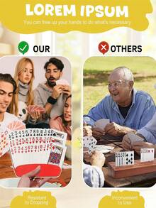 2/1pc Playing Card Holder, Non-Slip Durable Support Stand, One-Handed Operation, "No Prompt" Design, Slouchy, Card Game Card Holder, Suitable For Poker Party, Family Card Game Night, Plastic Hands-Free Card Holder - Multicolor - View 7