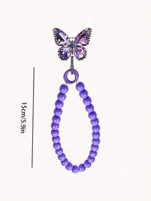Butterfly Adhesive Hook Beaded Paper Towel Holder, No-Drill Wall-Mounted Roll Paper Rack, Luxury Rhinestone Decor, Quick Paper Replacement, Fits Kitchen Face Towels And Toilet Paper Rolls, Bathroom And Entryway Storage, Home Essential For Renters And Housewives, Back-To-School Home Decor Gift - Multicolor - View 13