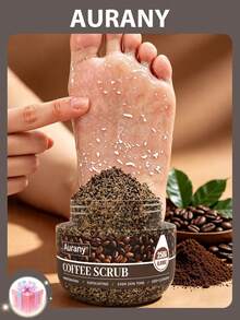 AURANY Coffee Foot Scrub, Foot Exfoliating Scrub, Foot & Hand Scrub With Coffee Extract, Deep Cleansing Callus Remover For Dry Cracked Feet & Hands, Moisturizing Home Spa Foot Care For All Skin Types, Halloween Beauty Gift, 250g - Coffee - View 1