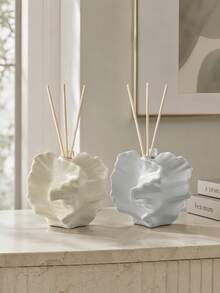 1pc Irregular Ruffled Petal Reed Diffuser Bottle, Modern Abstract Coral Shape Aromatherapy Bottle, Minimalist Black White Beige Speckled Decorative Vase For Home Bathroom Bedroom Office Table Decor - 1PC - View 7