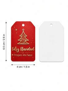 18 buah Label Hadiah Natal, Label Gantung Liburan Merah & Emas, Label Pohon Natal Feliz Navidad, Cocok untuk Pembungkus Hadiah, Kotak, Tas, Suvenir Pesta, dan Dekorasi Liburan - MultiWarna - View 6