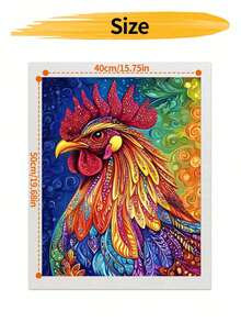 DIY Colorful Abstract Rooster Head (Frameless 8x12 / 16x20 Inches) Paint By Numbers Kit(Acrylic) Arts & Crafts For Adult Beginners, Vibrant Farmhouse Home Wall Decor, And Unique Holiday Gifts - Sets - View 8