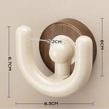 Vintage Wood Grain Base U-Shaped Suction Cup Slippers Rack, Rotatable & Removable Wall-Mounted Hook, Floating Drainage Storage For Slippers, Bathroom Corner Wall Storage Rack - Multicolor - View 15