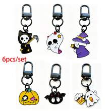 1pc Unisex Funny Ghost Pumpkin Grim Reaper Witch Cat Metal Enamel Keychain Pendant Halloween Atmosphere Gift Creative Holiday Small Gift - Multicolor - View 3