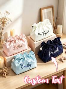 Customized Makeup Bag Cloud Bag Personalized Bridesmaid Makeup Bag Striped Makeup Bag Large Capacity Makeup Bag Bridesmaid Bride Gift - Multicolor - View 1