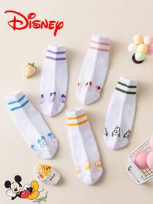 10/5/1 Pair Disney Cartoon Character Mid-Calf Socks For Kids, Christmas Socks, Student Daily Wear, Back To School - Multicolor - View 7