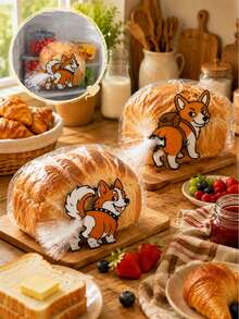 2pcs Corgi Butt Shaped Bread Clips And Snack Clips, 2D Flat Corgi Shaped Plastic Bag Clips, Lightweight Kitchen Storage Accessories, Suitable For Bread, Snacks, Pantry Decor, Pet Lover Gift, Corgi Themed Home Decor - View 1