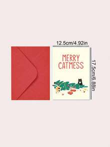 1PC Happy Cat Christmas Greeting Card, Suitable For Party Invitations, Gift Decoration Cards, A Christmas Gift For Friends - Single Piece - View 11