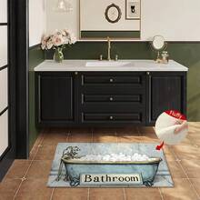 1pc Tub Pattern Design Microfiber Bath Mat,Non-Slip And Soft Bathroom Floor Rugs,Doormat,Water Absorption Mat,Machine Washable,Low Pile,TPR Backing,Knit Fabric,For Bedroom,Kitchen,Entryway,Indoor Use,Accessories & Home Decor,Perfect New Home Gift - B - View 8