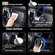 Upgraded Foldable Magnetic Car Phone Holder – 360° Rotatable Extendable Suction Mount For Dashboard, Tile & Glass, ABS Design, With Wrench & Pad - Multicolor - View 8
