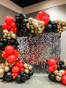 115pcs Red‑Black Balloon Arch Kit; 5/10/12/18 Inch Balloons In Black, Red And Gold, Suitable For Birthday, Baby Shower, Wedding, Engagement And Anniversary Party Decorations - Black Red Gold - View 7