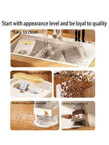 1/4Pcs 2.5L/5L/10L Optional Press‑Type Grain Dispenser, Moisture‑Proof Multi‑Grid Sealed Storage Jar with Transparent Window, Household Pantry Organizer for Rice Beans Millet Dry Groceries - Ver 8