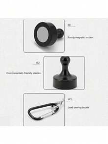 5PCS/1PC Outdoor Beach Essentials Strong Magnetic Detachable Tent Hooks, Camping Party Supplies Canopy Tent Fastener Hanging Buckle - Multi-color - View 7