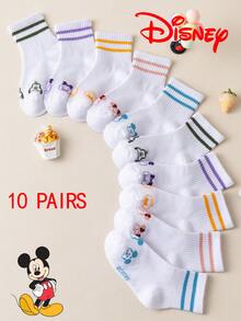 10/5/1 Pair Disney Cartoon Character Mid-Calf Socks For Kids, Christmas Socks, Student Daily Wear, Back To School - Multicolor - View 16