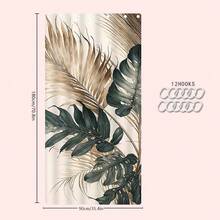 1/4pcs Tropical Monstera Palm Leaf Shower Curtain Set, Vintage Green & Gold Botanical Print Bathroom Curtain, Includes Toilet Lid Cover, Bathroom Mat, 4pcs Complete Home Bathtub Bathroom Decor Set - A - View 21
