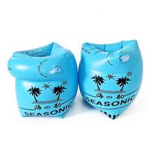 2pcs 19mm Thick Double Chamber Inflatable Arm Floats, Rollable Portable Swimming Training Arm Bands, Orange Blue Pink Pool Floats - Multicolor - View 9