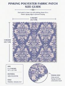 40Pcs 5*5 Inch 100% Polyester Precut Fabric Squares, Zigzag Edged Assorted Damask Floral Prints, Vintage Ornamental Pattern Patchwork Fabric For DIY Sewing Quilting Crafts - Multicolor(40pc) - View 2