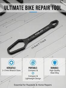 TOSUOD Multi-Function Double-Head Universal Wrench: 3-17mm Self-Tightening Adjustable, 3.5mm Thickened High Carbon Steel, Car/Bicycle/Home Repair DIY Black Portable Tool - Multicolor - View 5