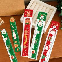 2/1pc Christmas Cartoon Magnetic Ruler, 15cm Multi-Functional Bookmark Straight Ruler, Cute Santa Claus Snowman Gingerbread Man Pattern Student Measuring Ruler, Ideal Back To School Christmas Gift - Multiple Styles - View 5