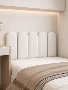 1pc 40x20cm/50x20cm PU Anti-Collision Wall Panel, Soft Padded Headboard Wall Cushion, Arched Bedroom Wall Decor, Bedside Protection Backrest Board, Home Decor - A - View 8