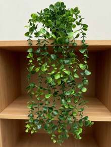 1/2pcs (2pcs With Pot/1set) Artificial Hanging Plants, Wall-Mounted Planter Decor, Suitable For Indoor, Outdoor, Living Room Shelf Decoration, Home Decor, Room Decor, Garden Decor, Wall Decor - Eucalyptus - View 2