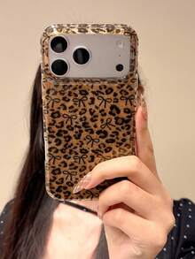 Leopard Print Bowknot Phone Case Compatible With Apple 17 Pro Max 16 New 15 Pro Women's 16 PM Full Coverage Protective Shell - Orange - View 9