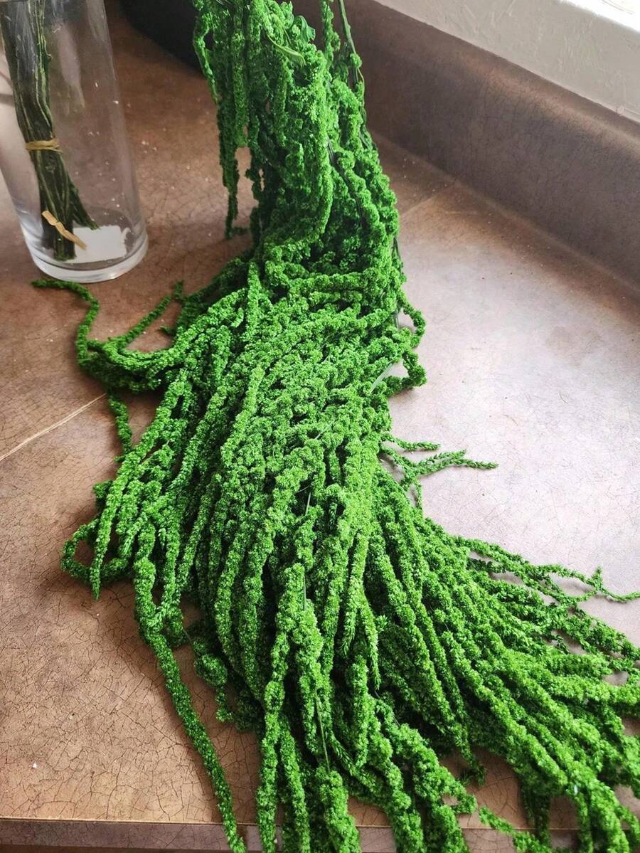 1/2/3/4/5pcs Artificial Hanging Amaranth Flowers, Floral Art, Hanging Flower Art, Wedding Arch Decor, Background Decoration - Dark Green - View 1