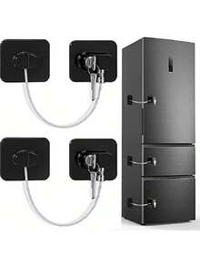 1pc/2pcs Safety Lock, High-Grade Protective Device Lock, Multi-Function Cabinet Door Lock, Window Lock, Refrigerator Lock, Suitable For Home Doors And Windows, Child Safety Lock - C - View 2