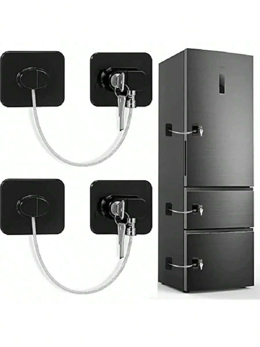 1pc/2pcs Safety Lock, High-Grade Protective Device Lock, Multi-Function Cabinet Door Lock, Window Lock, Refrigerator Lock, Suitable For Home Doors And Windows, Child Safety Lock