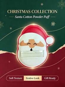 2/4/6/8/10/20 Pcs Cute Santa‑Shaped Makeup Puff For Christmas. Soft Fluffy Sponge, Wet & Dry Dual‑Use. Delivers Even Foundation Coverage, Lightweight And Easy To Rinse. Perfect For Daily Makeup Application And Holiday‑Themed Beauty Gift. - Red - View 1