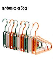 3pcs Foldable Portable Travel Clothes Hanger, Hotel Universal Drying Rack, Non-Slip Heavy Duty - Multicolor - View 9