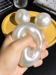 1 buah Mainan Remas Squishy Mutiara yang Dapat Dibentuk, Bola Pereda Stres Sensorik yang Lambat Mengembang, Mainan Pereda Kegelisahan dan Dekompresi yang Dapat Dibentuk untuk Dewasa, Mainan Pereda Tekanan Tangan dan Kecemasan, Hadiah Ulang Tahun, Natal, Paskah dan Pesta, Pengisi Tas Bingkisan - Putih - View 3