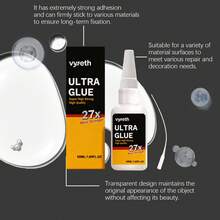 Ultra Glue 50ML With Precision Nozzle Tip, 27X Super Strong Multi‑Purpose Instant Adhesive, Fast Drying Waterproof Super Glue For Plastic, Wood, Metal, Ceramic, Rubber, DIY Household Repair - Multi-purpose Adhesive - View 10
