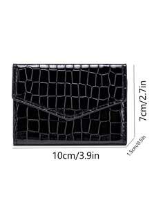 Women's Elegant Embossed PU Leather Wallet, Black Zipper Card Holder With Coin Pocket, Multiple Card Slots, Compact Portable Clutch, Suitable For Party And Daily Use - Multicolor - View 3