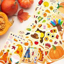 24pcs Autumn Harvest Farm DIY Stickers - Create Cozy Autumn Scenes With Barns, Animals And Pumpkins, Interactive Puzzle Toys Promote Brain Development, Suitable For Children's Party Favors, Gift Wrapping, Classroom Activities, Thanksgiving And Christmas Gifts. - Mixed Color - View 3