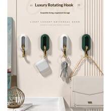 4pcs Universal Swivel Hooks Strong Adhesive Wall Mount Heavy Duty No-Drill Wall Hooks - View 6