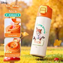 Disney Insulated Water Bottle For School, Portable Dual-Drinking Cup For Kindergarten Toddlers, Anti-Drop 304 Stainless Steel, 430ML - Multicolor - View 10